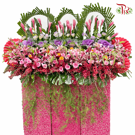 Deluxe Grand Opening Stand in Pink Thme - Pudu Ria Florist