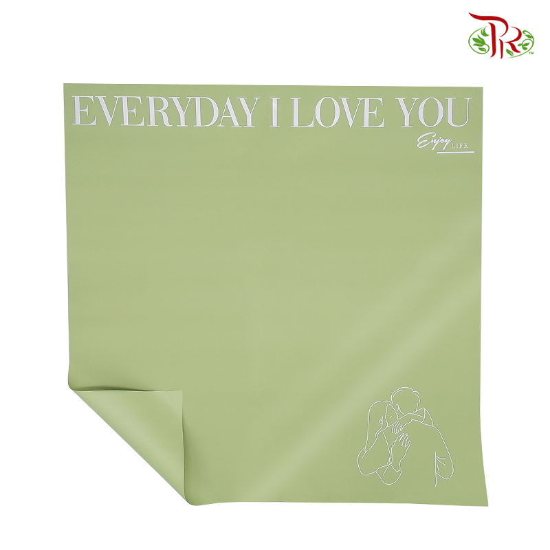 FPL101#4 Wrapping Paper Opp Solid Matte - Light Green-Pudu Ria Florist-prflorist.com.my