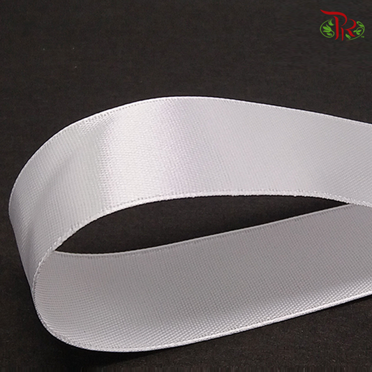 FRB062#1 White - Satin Ribbon-Pudu Ria Florist-prflorist.com.my