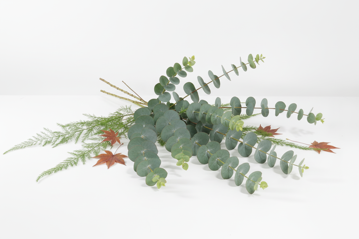 Fresh eucalyptus botanical arrangement