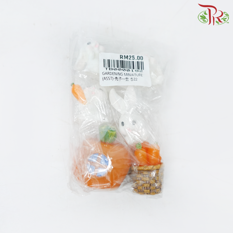 Gardening Miniature - Rabbits With Carrots #02《兔子与萝卜》(6 Units)-Pudu Ria Florist-prflorist.com.my