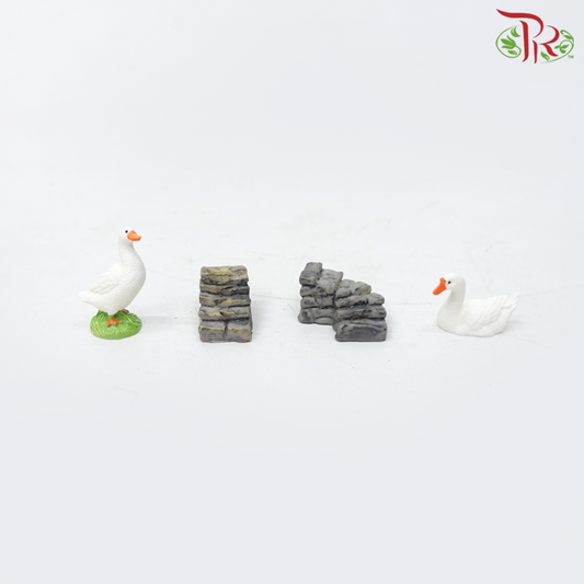 Gardening Miniature - Swan With Stairs《白天鹅与楼梯》(4 Units)-Pudu Ria Florist-prflorist.com.my
