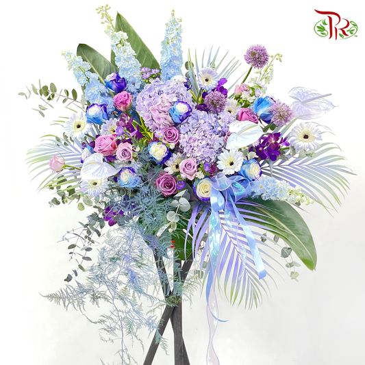 Grand Opening Flower Stand -Prosperous Forever-Purple-Pudu Ria Florist-prflorist.com.my