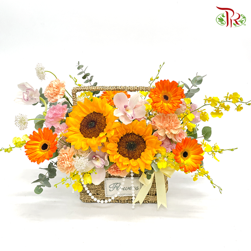 Grand Sunflower Arrangement With Pearl. (M size)-Pudu Ria Florist-prflorist.com.my