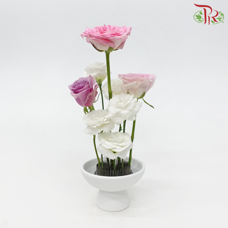 (Ikebana Kenzan Flower Frog) Jian Shan Apricot Leaf Type Stainless Steel Needle-Pudu Ria Florist-prflorist.com.my