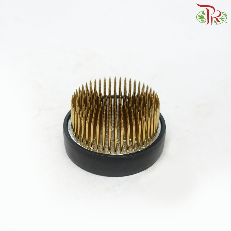 (Ikebana Kenzan Flower Frog) Jian Shan Pill Four Copper Needle Yellow (Diameter: 7.4cm) (Per Unit) (310000026)-Copper-Pudu Ria Florist-prflorist.com.my