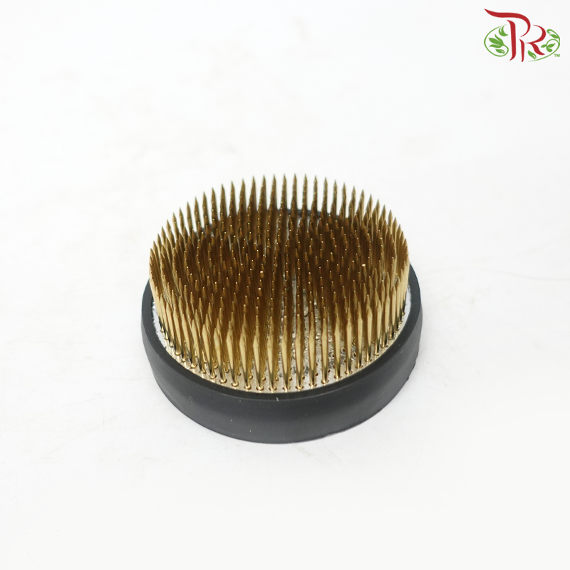 (Ikebana Kenzan Flower Frog) Jian Shan Pill Three Needle Yellow (31000025) (Diameter: 8cm) (Per Unit)-Pudu Ria Florist-prflorist.com.my