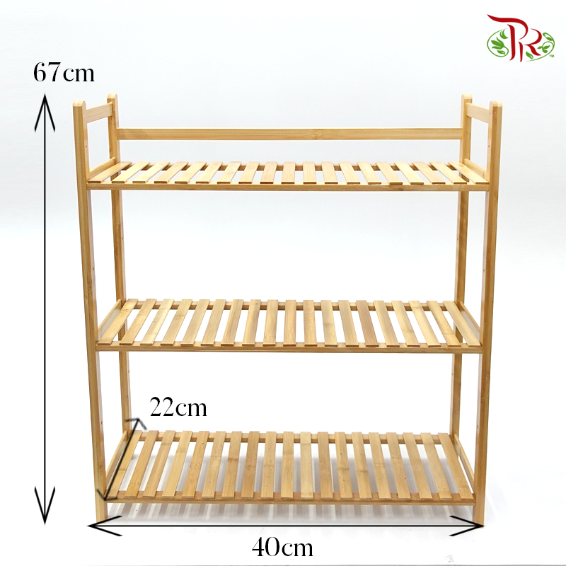 Indoor Shelf- 3 Layers Wooden Shelf (40cm / 70cm)-40cm Length-Pudu Ria Florist-prflorist.com.my