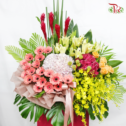 Opening Stand In Pink & Yellow Tone-1-Pudu Ria Florist-prflorist.com.my