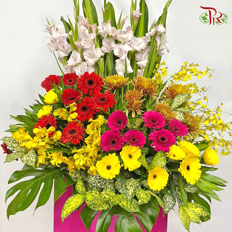 Opening Stand in Yellow and Red/Pink Tone-Pudu Ria Florist-prflorist.com.my