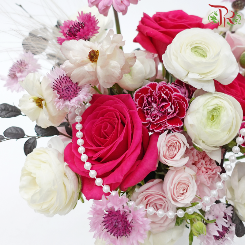 Pink Delight Floral Box Arrangement (S Size)-Pudu Ria Florist-prflorist.com.my