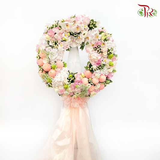 Premium Condolence Stand In Soft Pink Tone-Pudu Ria Florist-prflorist.com.my