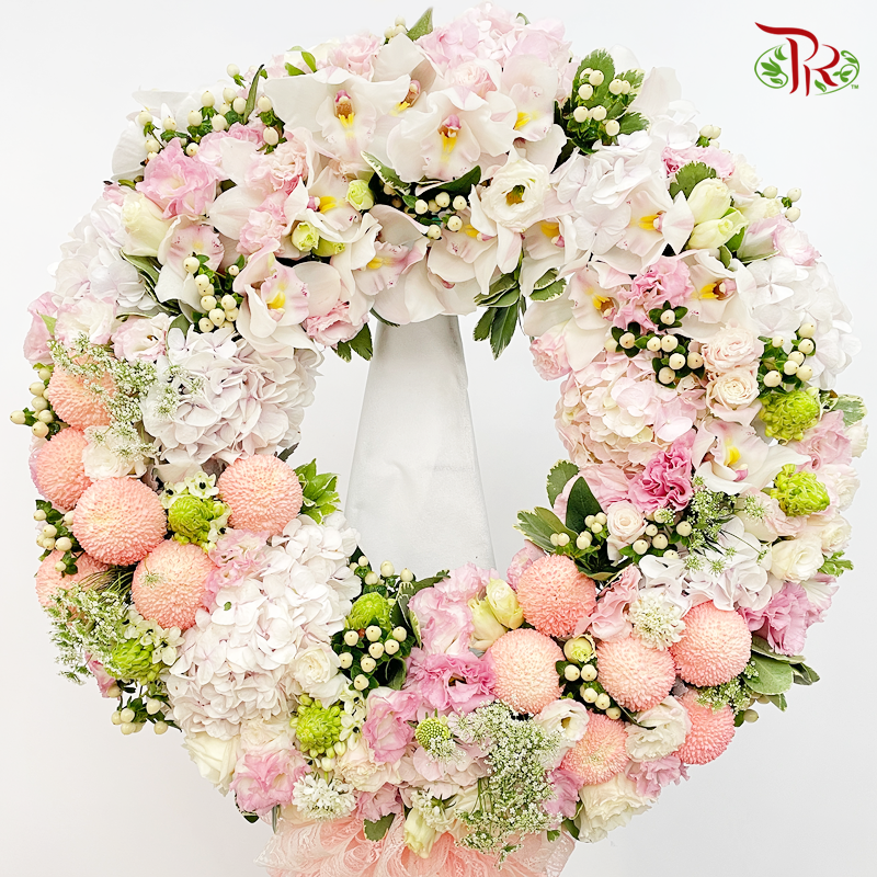 Premium Condolence Stand In Soft Pink Tone-Pudu Ria Florist-prflorist.com.my