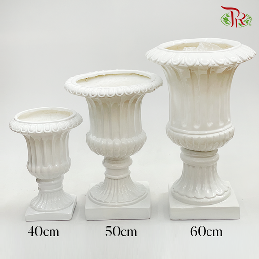 Roman Pot- White (40cm-60cm)-Pudu Ria Florist-prflorist.com.my