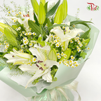 Serene Lily Bouquet (M size)-Pudu Ria Florist-prflorist.com.my