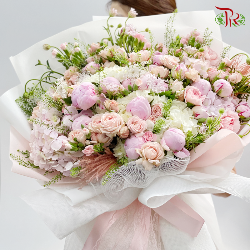 Supreme Assorted Peony Garden Bouquet (XXL Size) (Seasonal Only)-Pudu Ria Florist-prflorist.com.my