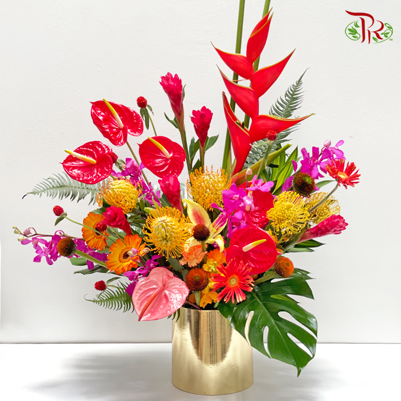 Tropical Cut Flower Arrangement In Box (XL)-Pudu Ria Florist-prflorist.com.my