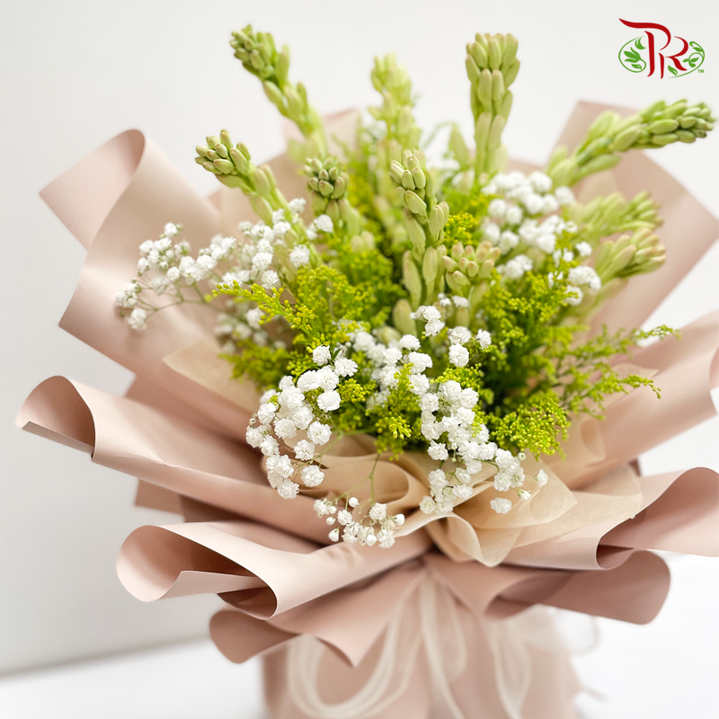 Tuberose Hand Bouquet (M size)-Pudu Ria Florist-prflorist.com.my