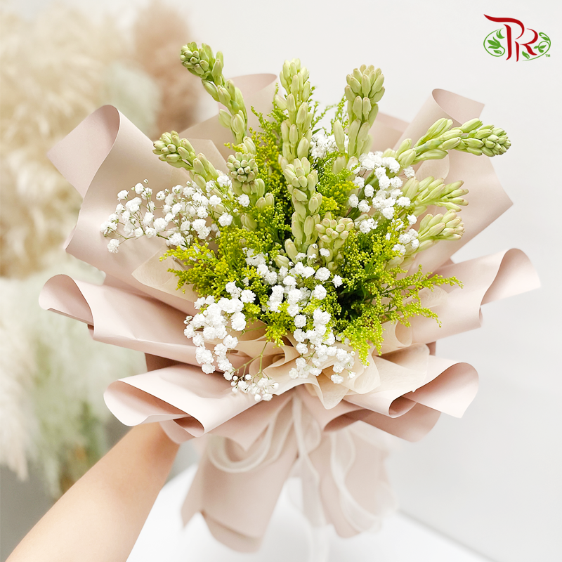 Tuberose Hand Bouquet (M size)-Pudu Ria Florist-prflorist.com.my