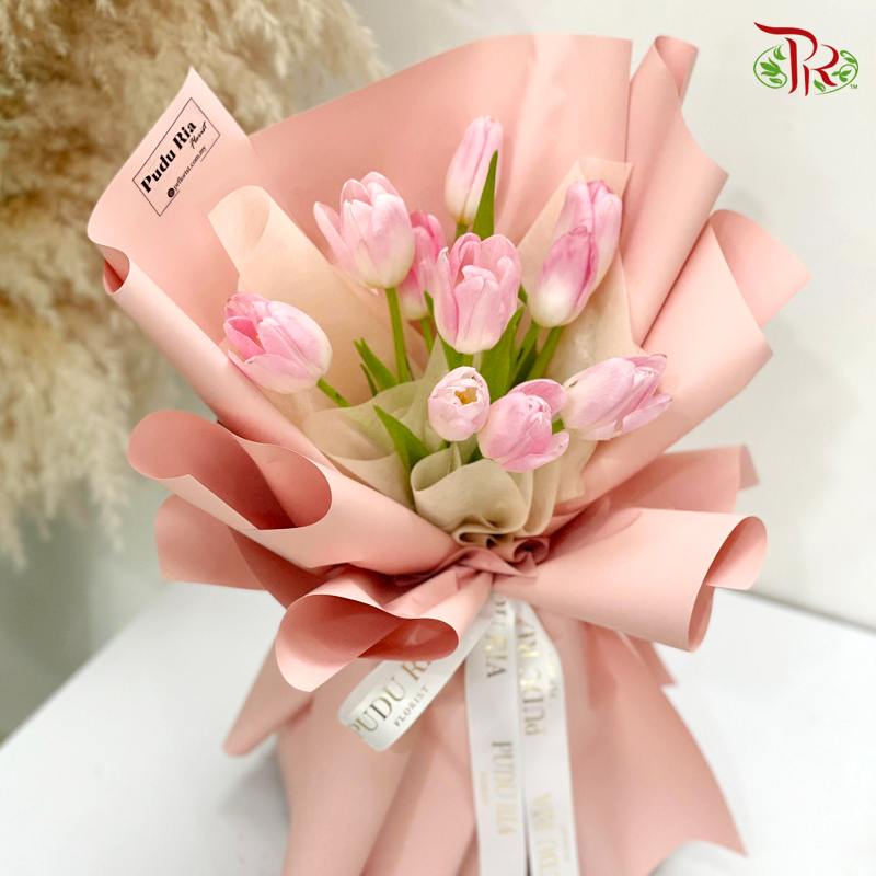 Tulip Bouquet- 10 Stems (M size）Random Choose Tulip Colour-Pudu Ria Florist-prflorist.com.my