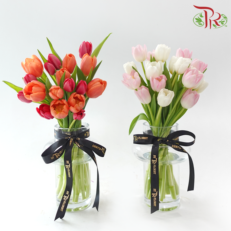 Tulip Vase Arrangement (With Color Options)-Pudu Ria Florist-prflorist.com.my