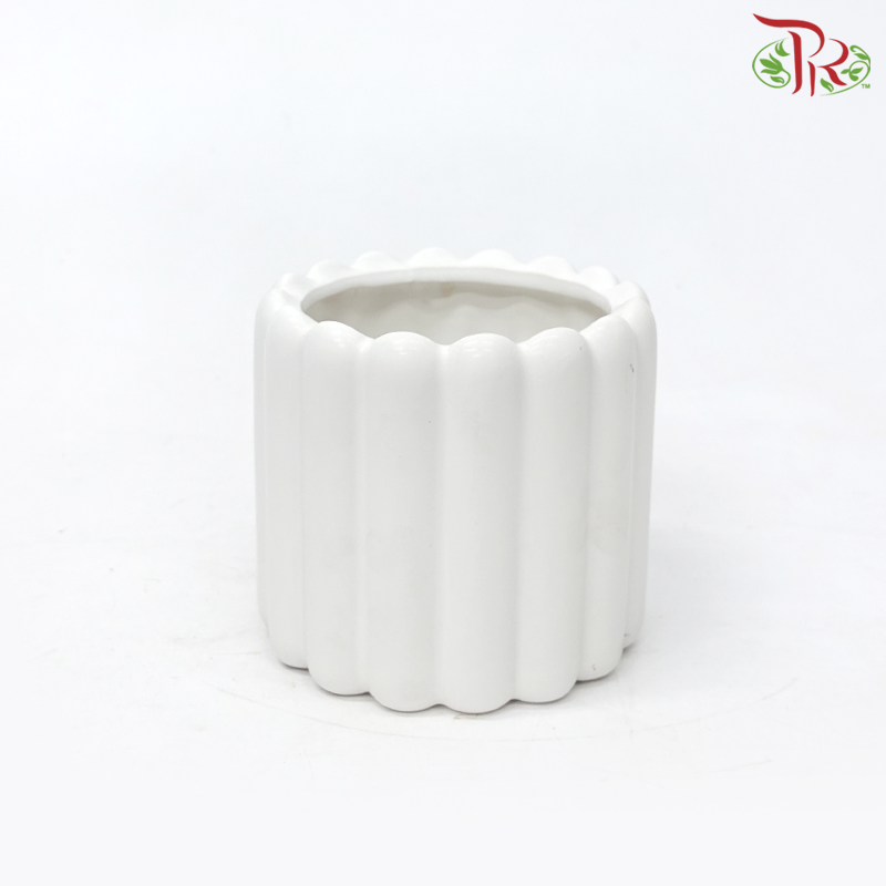 TY-8840 White Pot (TY8840W)-White-Pudu Ria Florist-prflorist.com.my