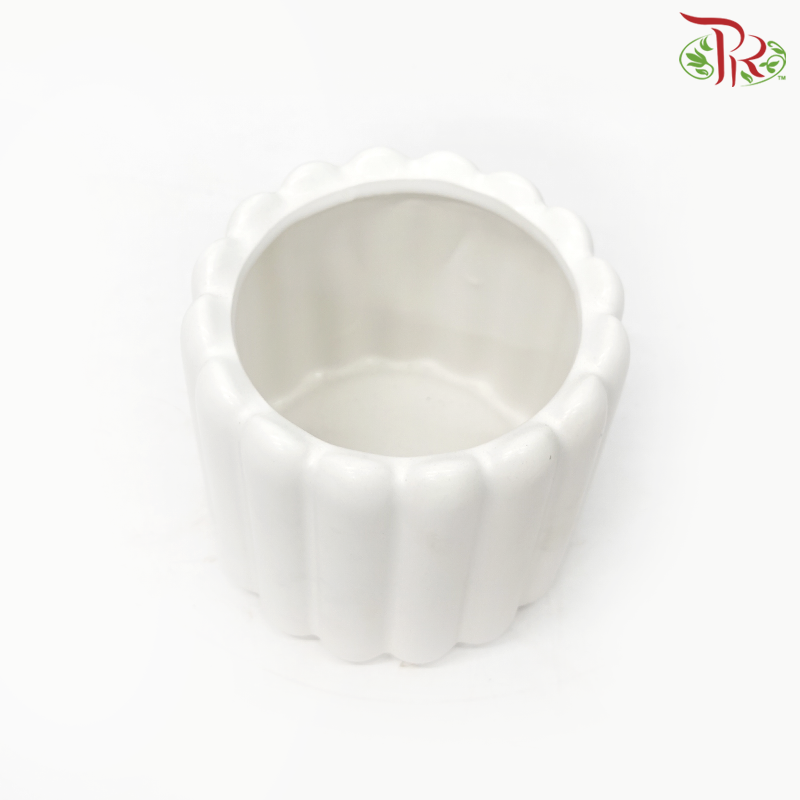 TY-8840 White Pot (TY8840W)-White-Pudu Ria Florist-prflorist.com.my