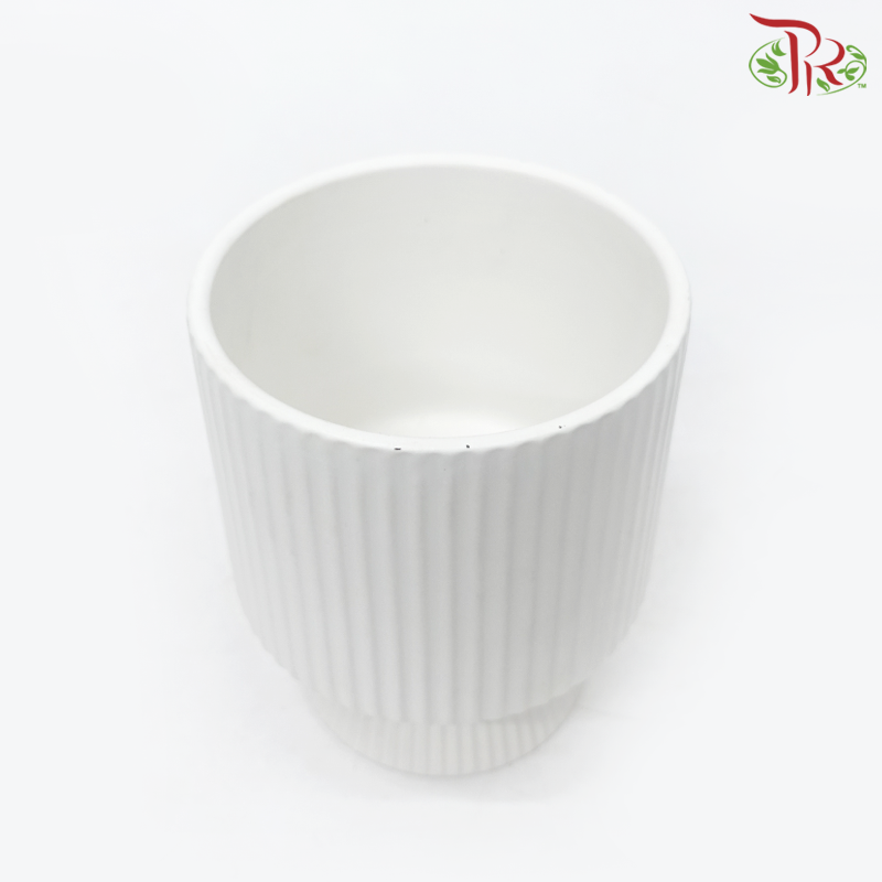 TY-8843 White Pot (TY8843W)-White-Pudu Ria Florist-prflorist.com.my