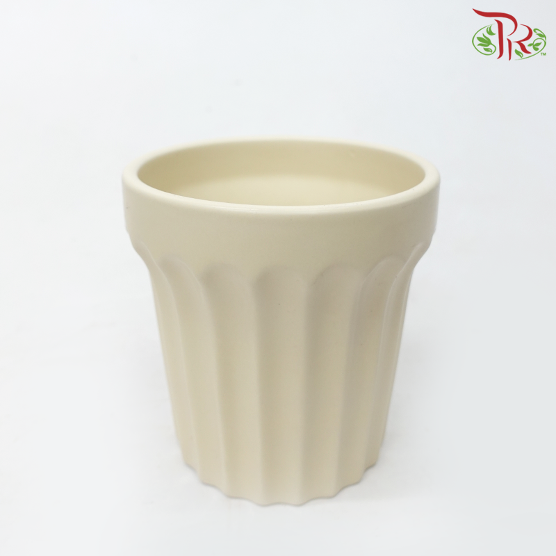 TY - Beige Pot (TY8842)-Beige-Pudu Ria Florist-prflorist.com.my