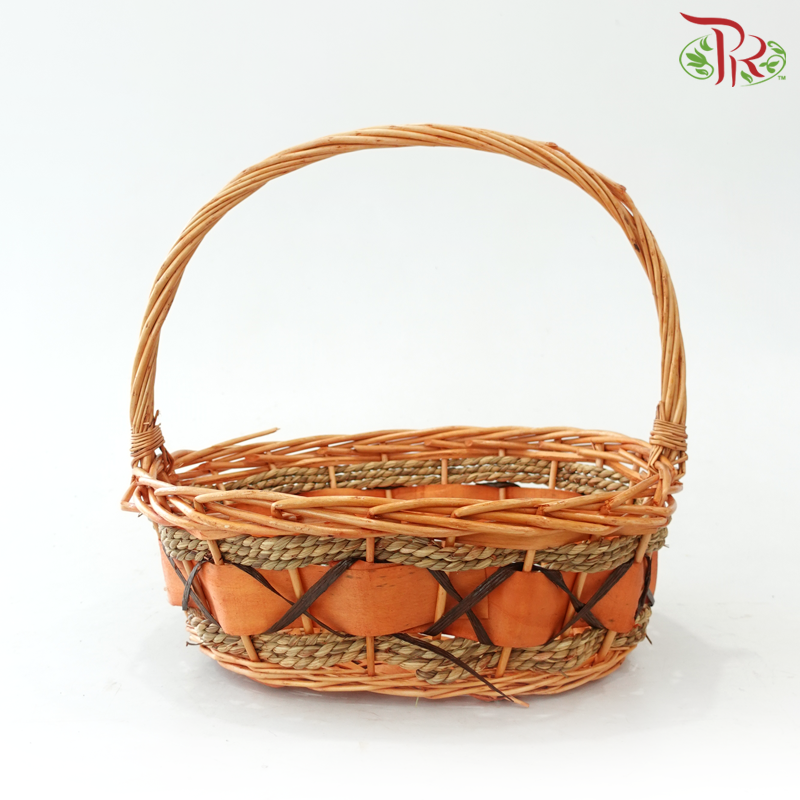 TYL12 - Light Brown Basket-L Size (H37cm x D37cm)-Pudu Ria Florist-prflorist.com.my