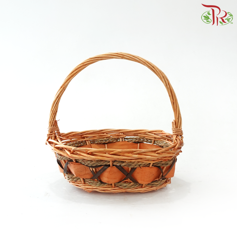 TYL12 - Light Brown Basket-S Size (H28cm x D27cm)-Pudu Ria Florist-prflorist.com.my