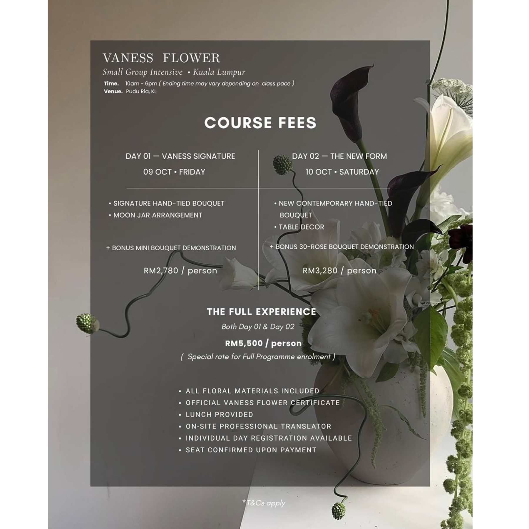 October 2026【Vaness Flower- Small Group Intensive *Hosted by Blossom M 】2 Days Workshop