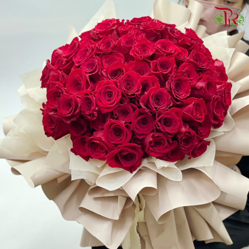 V7- Red Romance (99 stems Roses)-Pudu Ria Florist-prflorist.com.my