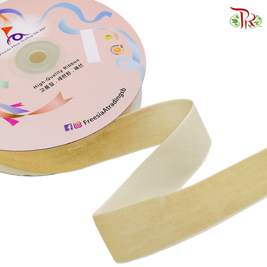 Velvet Ribbon 25mm- Khaki FFRB096#3-Khaki-Pudu Ria Florist-prflorist.com.my