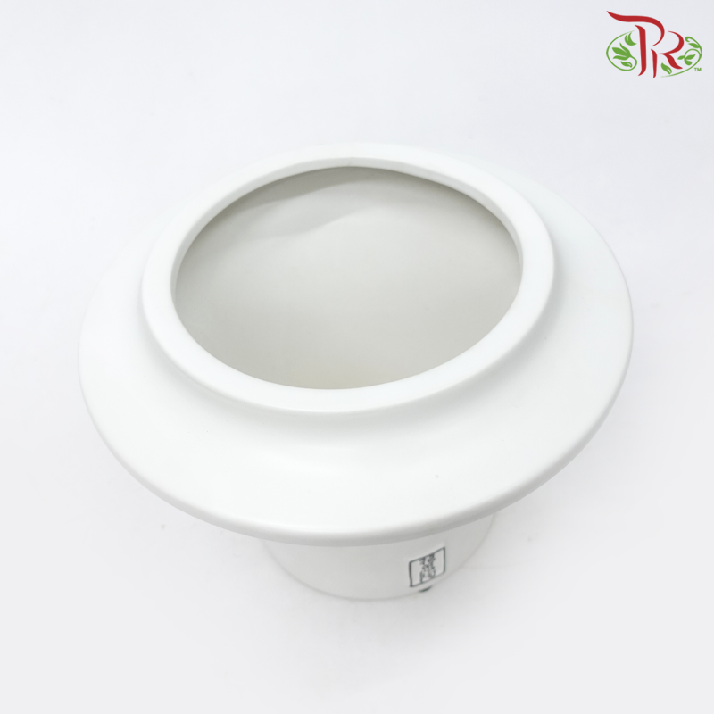 ZF-216 White Pot (ZF216W)-White-Pudu Ria Florist-prflorist.com.my