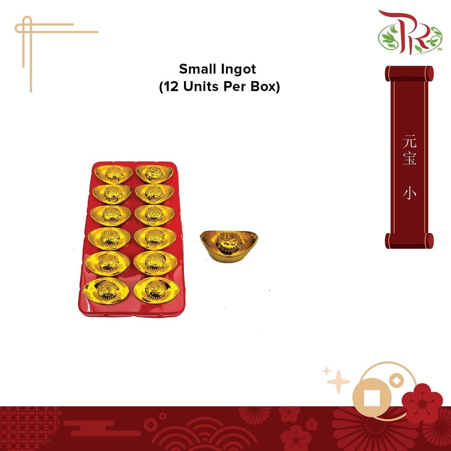 CNY Accessories Small Ingot X - (12Pcs - Per Box) - Pudu Ria Florist