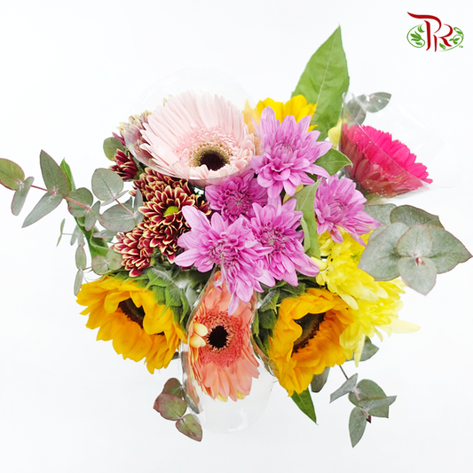 Assorted Chrysanthemum Pompom- Sunflower- Gerbera-  Random Mix (450g- 500g) - Pudu Ria Florist