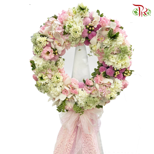 Premium Condolence Stand In Light Pink Tone - Pudu Ria Florist