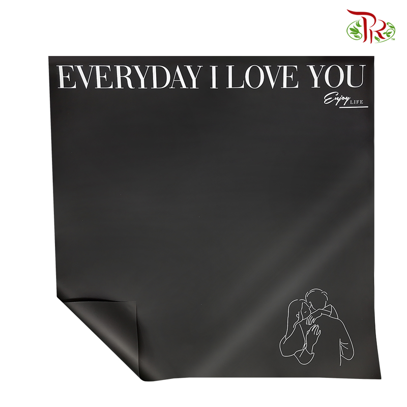 Wrapping Paper Opp Solid Matte - Black FPL101#8 - Pudu Ria Florist