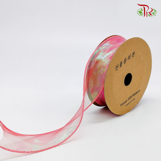 FRB095 Symphony Rainbow Fishtail Ribbon- Red#5 - Pudu Ria Florist
