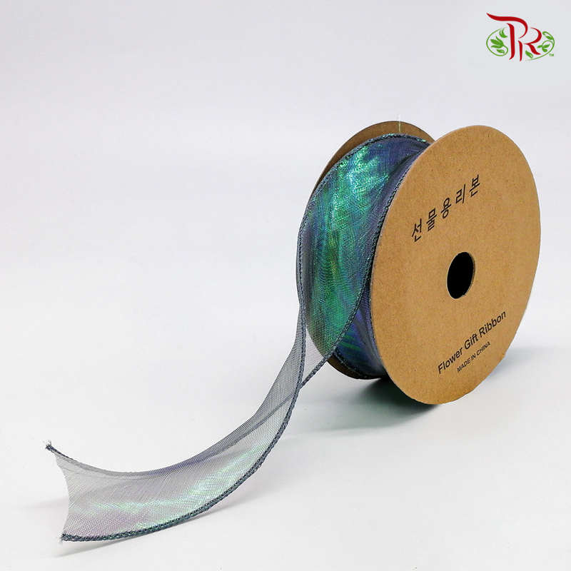 FRB095 Symphony Rainbow Fishtail Ribbon- Lake Green #6 - Pudu Ria Florist