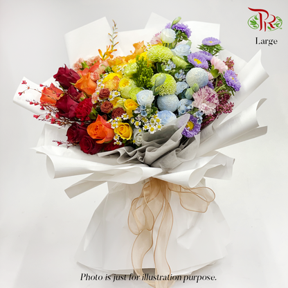 Rainbow Flower Bouquet (M/L) - Pudu Ria Florist