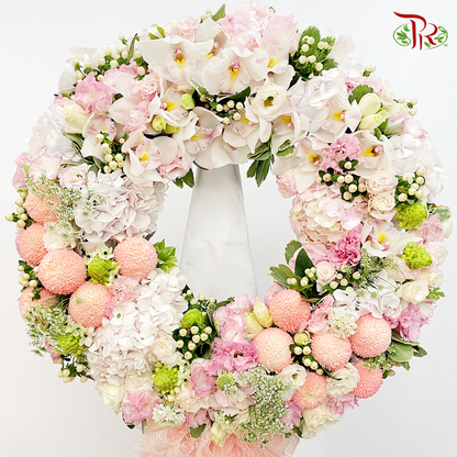 Premium Condolence Stand In Soft Pink Tone - Pudu Ria Florist