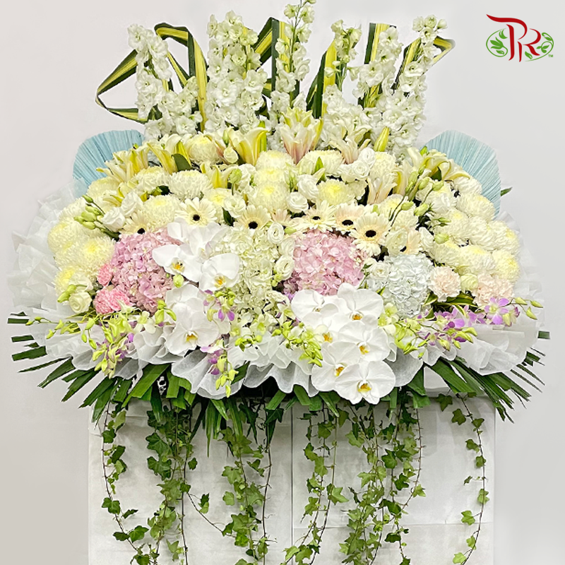 Premium Condolence Flower Arrangement (Double sizes) -1 - Pudu Ria Florist