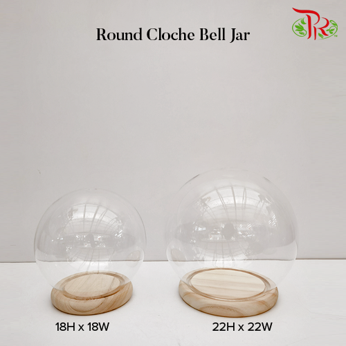 Round Cloche Bell Jar  (252222) H22cm x D22cm - Pudu Ria Florist