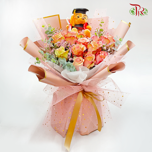 Graduation Bouquet With Bear (L size) - Pudu Ria Florist