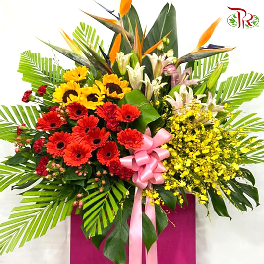 Opening Stand In Fortune Yellow & Red Tone - Pudu Ria Florist