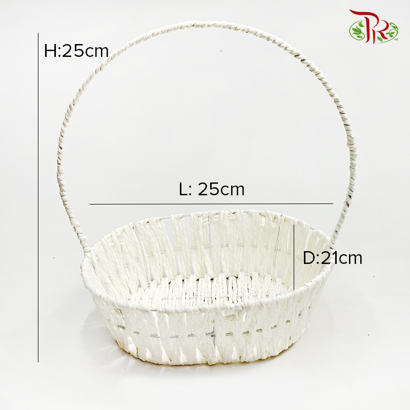 TP0062 Floral Basket (White) - Pudu Ria Florist